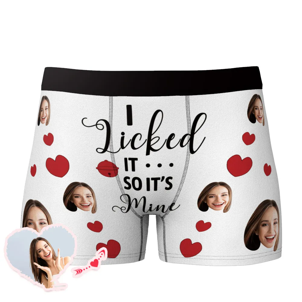 I Licked It So It's Mine Custom Boxer Funny Face Men's Underwear - 6 Colors