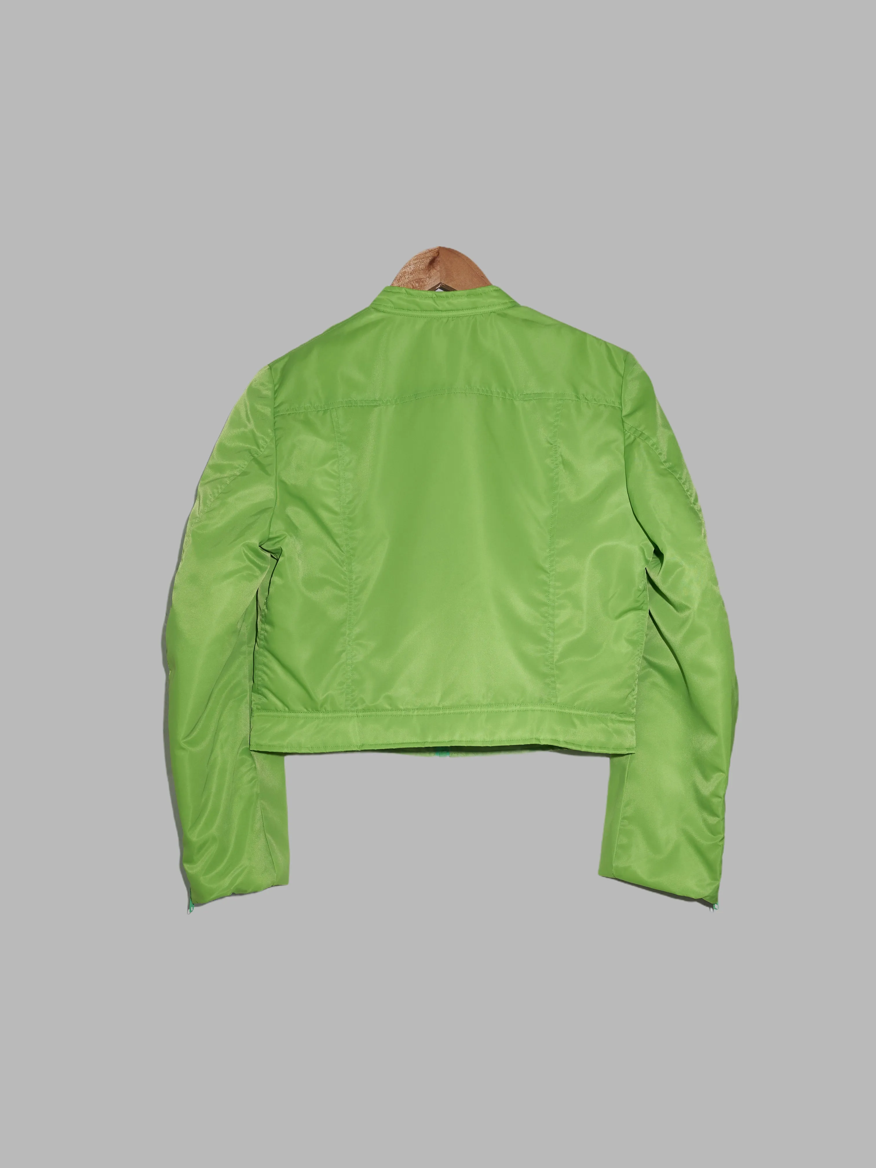 IS Sunao Kuwahara bright green padded nylon zip jacket - size M