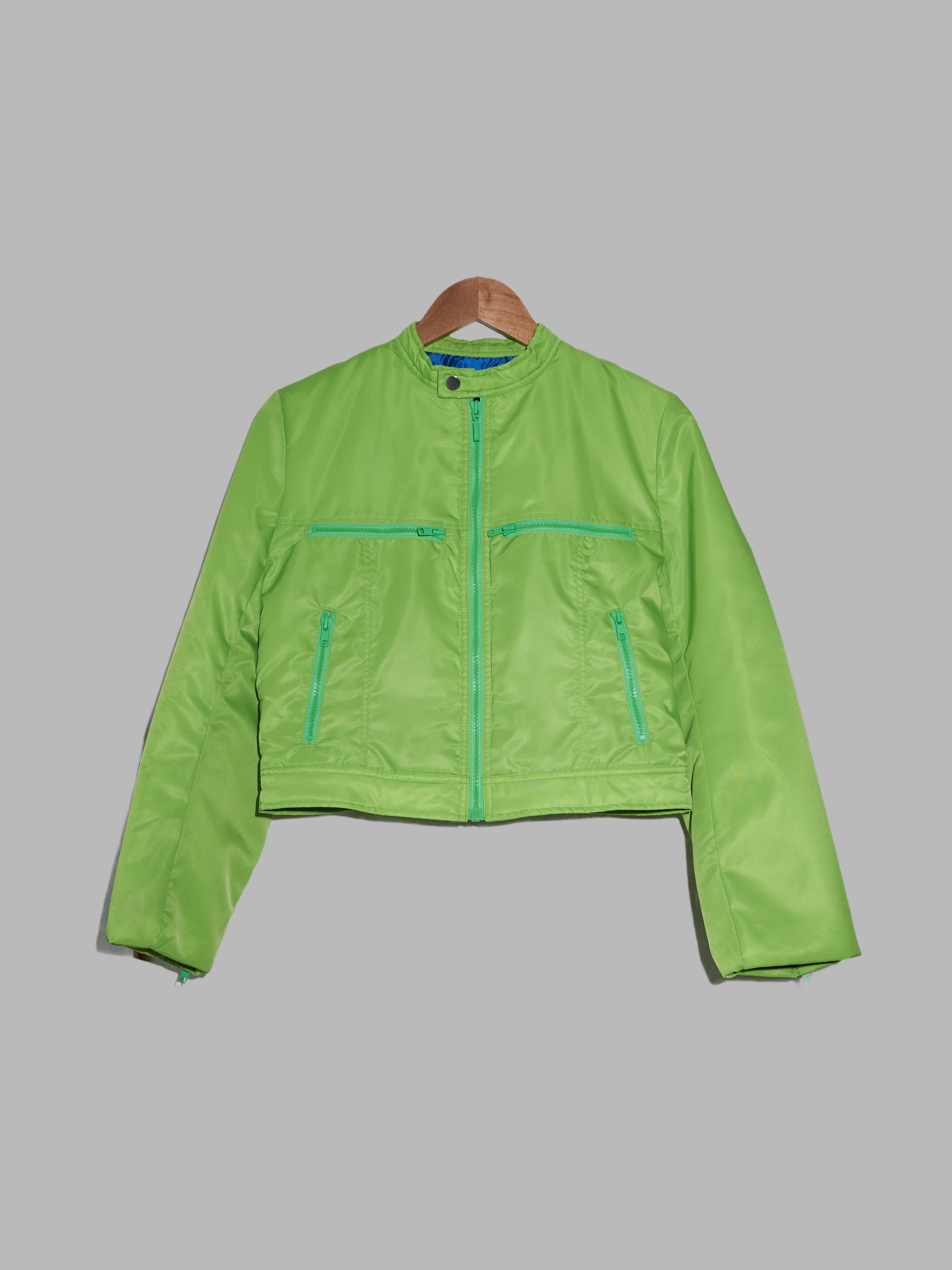 IS Sunao Kuwahara bright green padded nylon zip jacket - size M