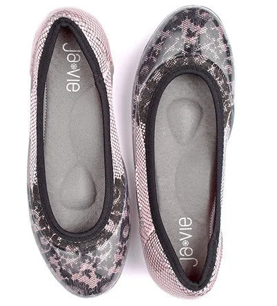 ja-vie pink/black lace jelly flats shoes