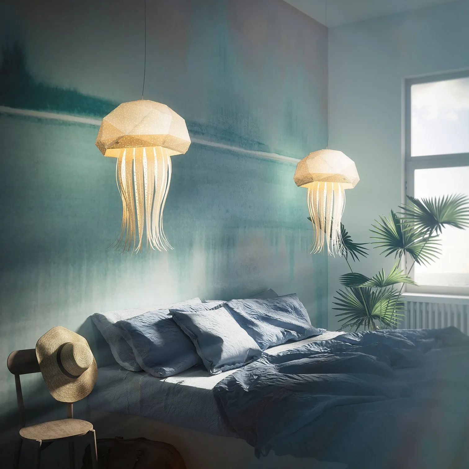 Jelly Fish Origami Ceiling Light