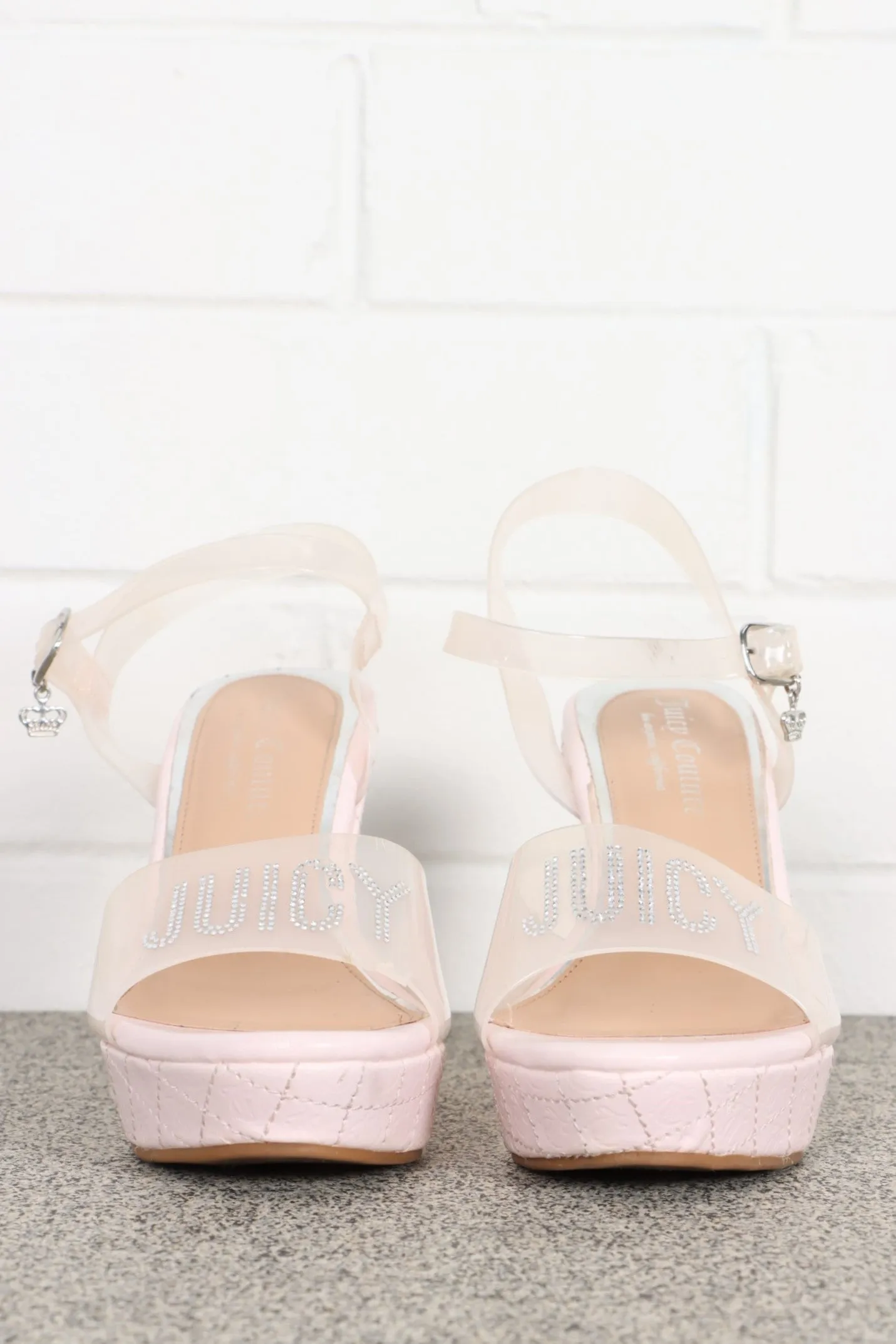 JUICY COUTURE Pink Jelly Wedge Heels (6.5)