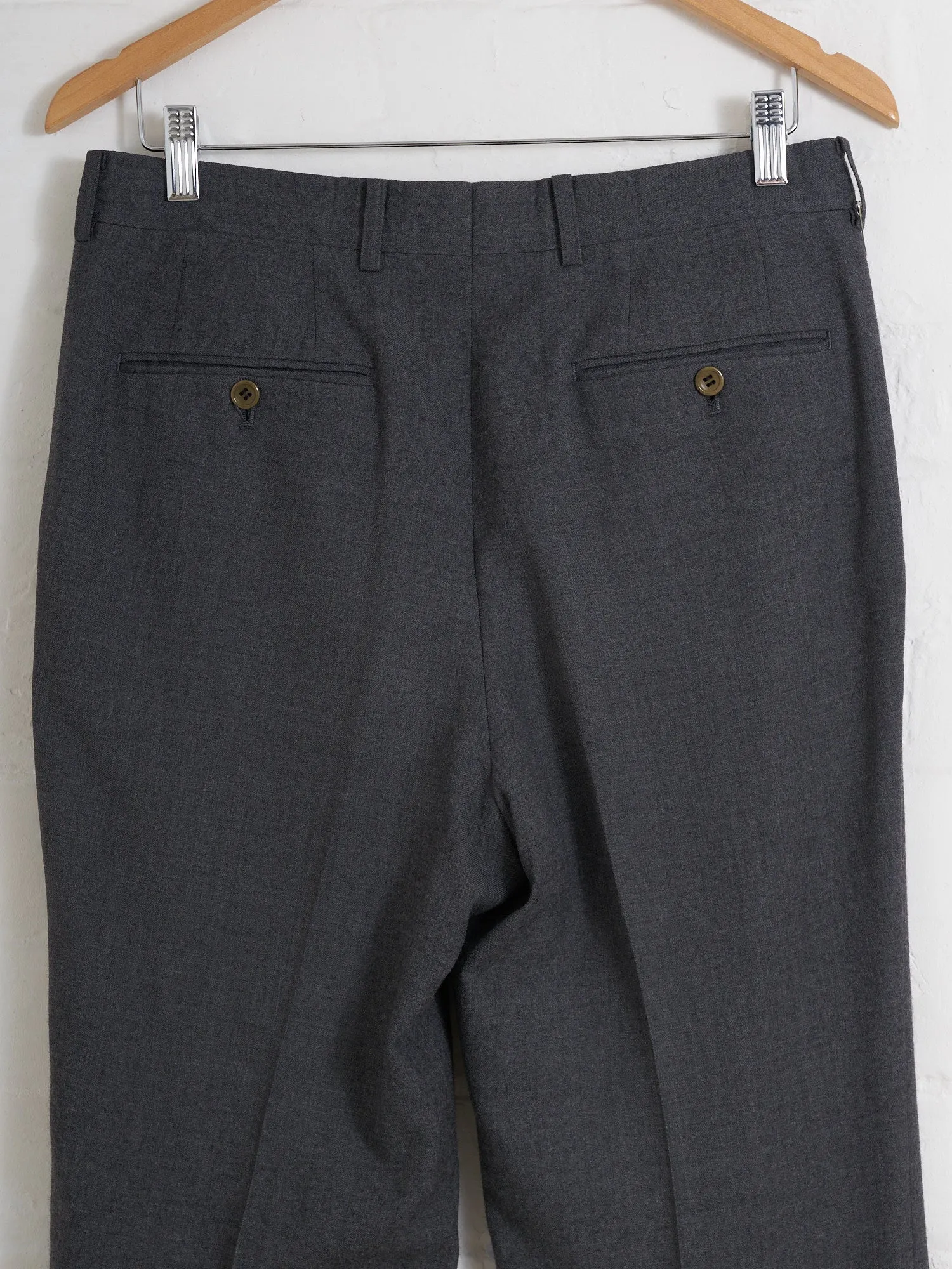 Kenzo Homme 1990s grey wool single tuck trousers - size 3 M S