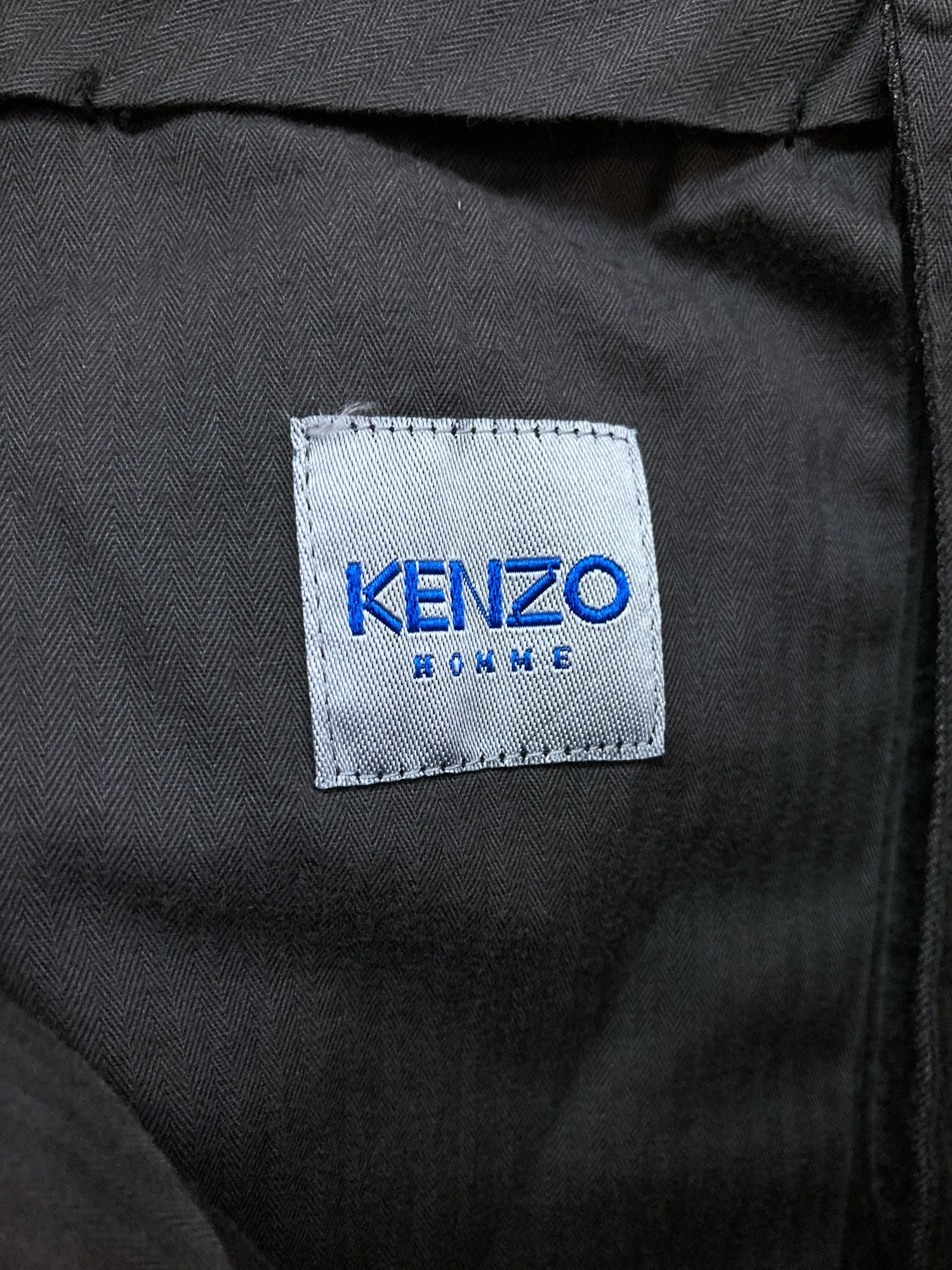 Kenzo Homme 1990s grey wool single tuck trousers - size 3 M S