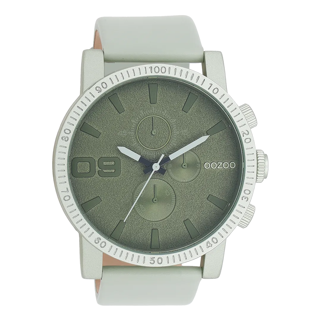 Linden green OOZOO watch with linden green leather strap - C11215