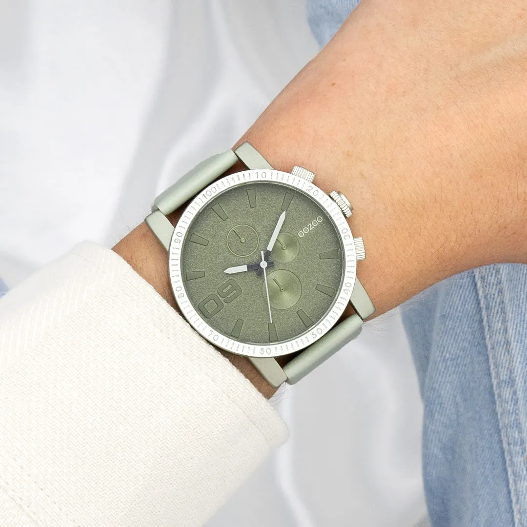 Linden green OOZOO watch with linden green leather strap - C11215