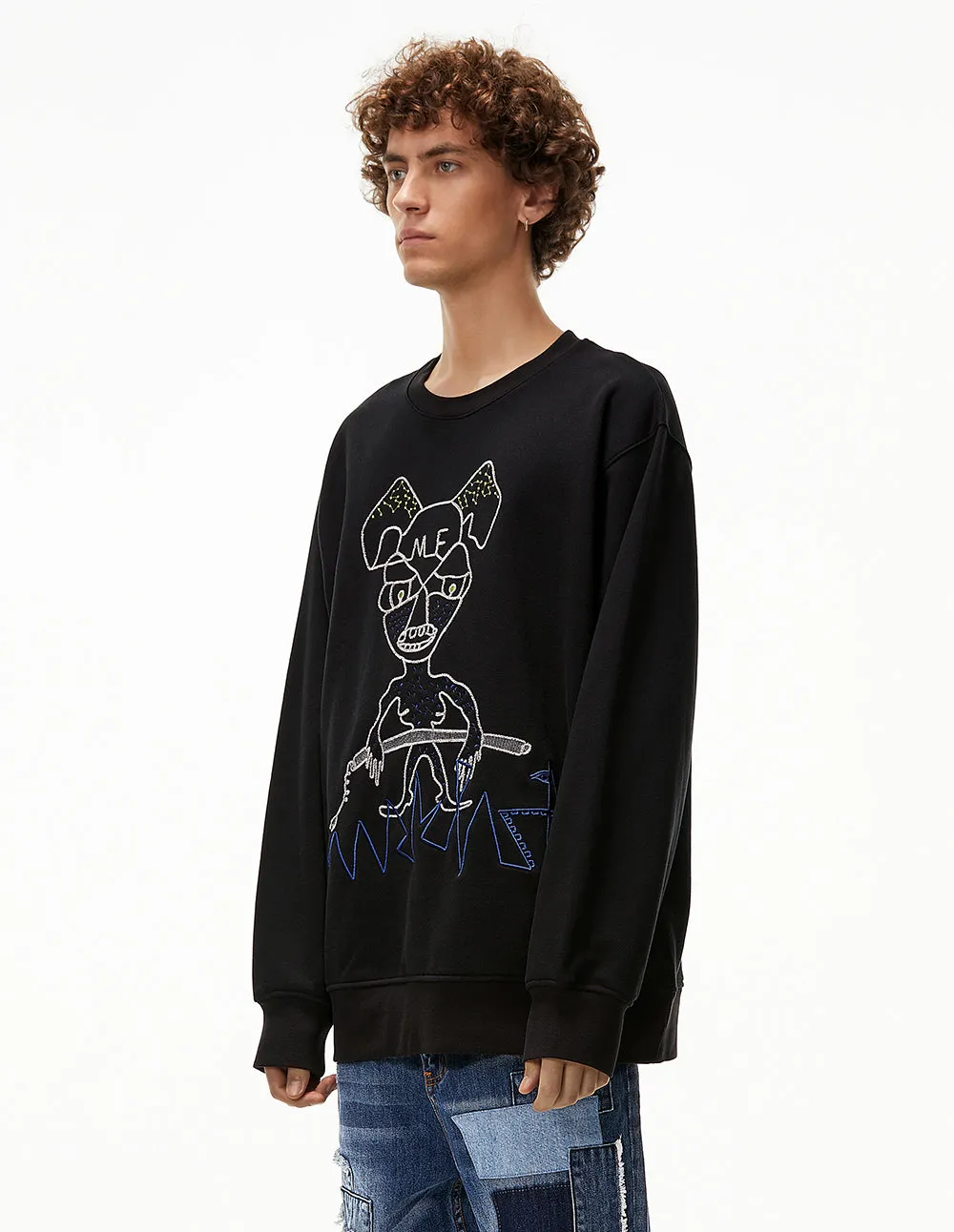 MARK FAST Frank BLACK Monster Long Sleeve Sweatshirt