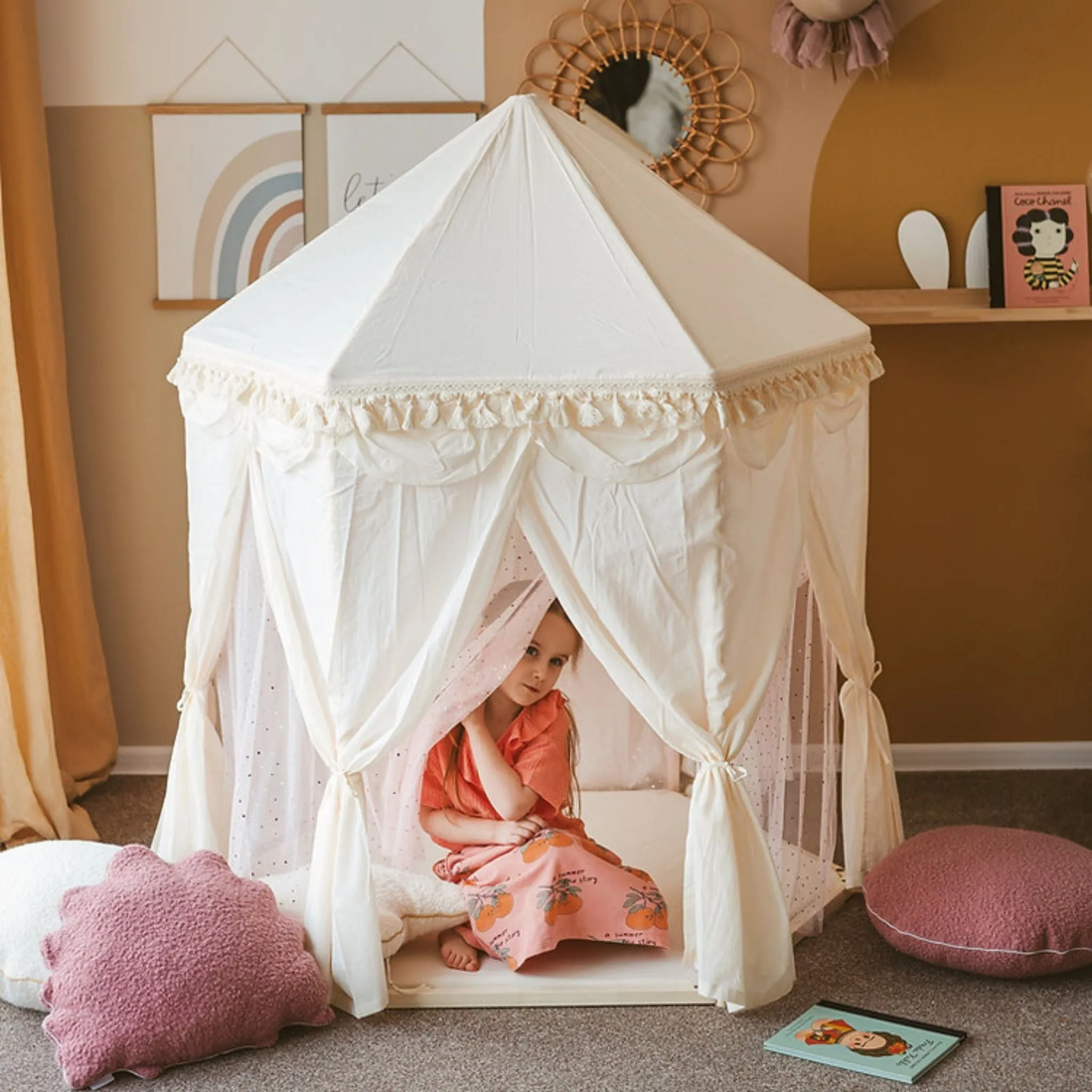 MiniCamp Boho Pavilion Play Tent - Ecru