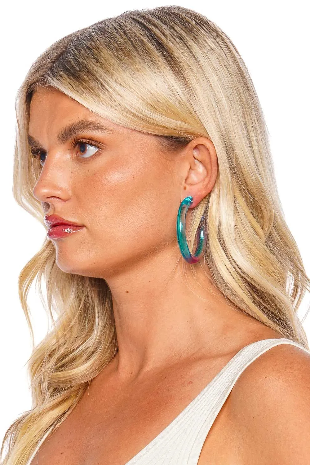 Ombre Translucent Hoop Earrings