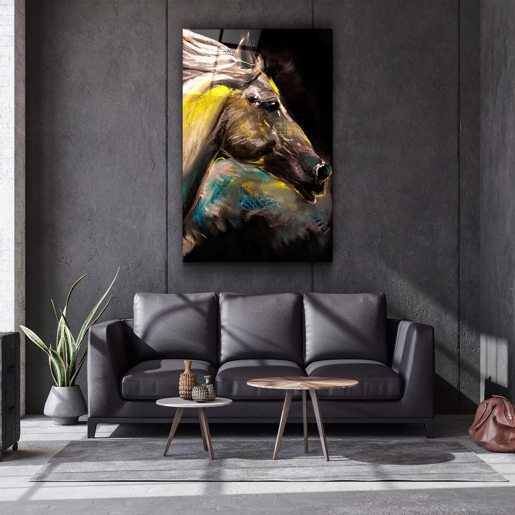 ・"Abstract Horse"・Glass Wall Art