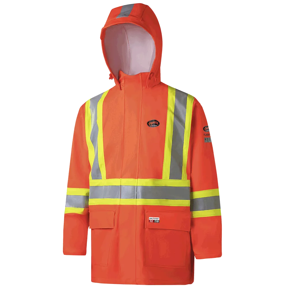 Rain Coat - Pioneer Hi-Viz FR Arc PU/Cotton Rain Jacket 5880 / 5881