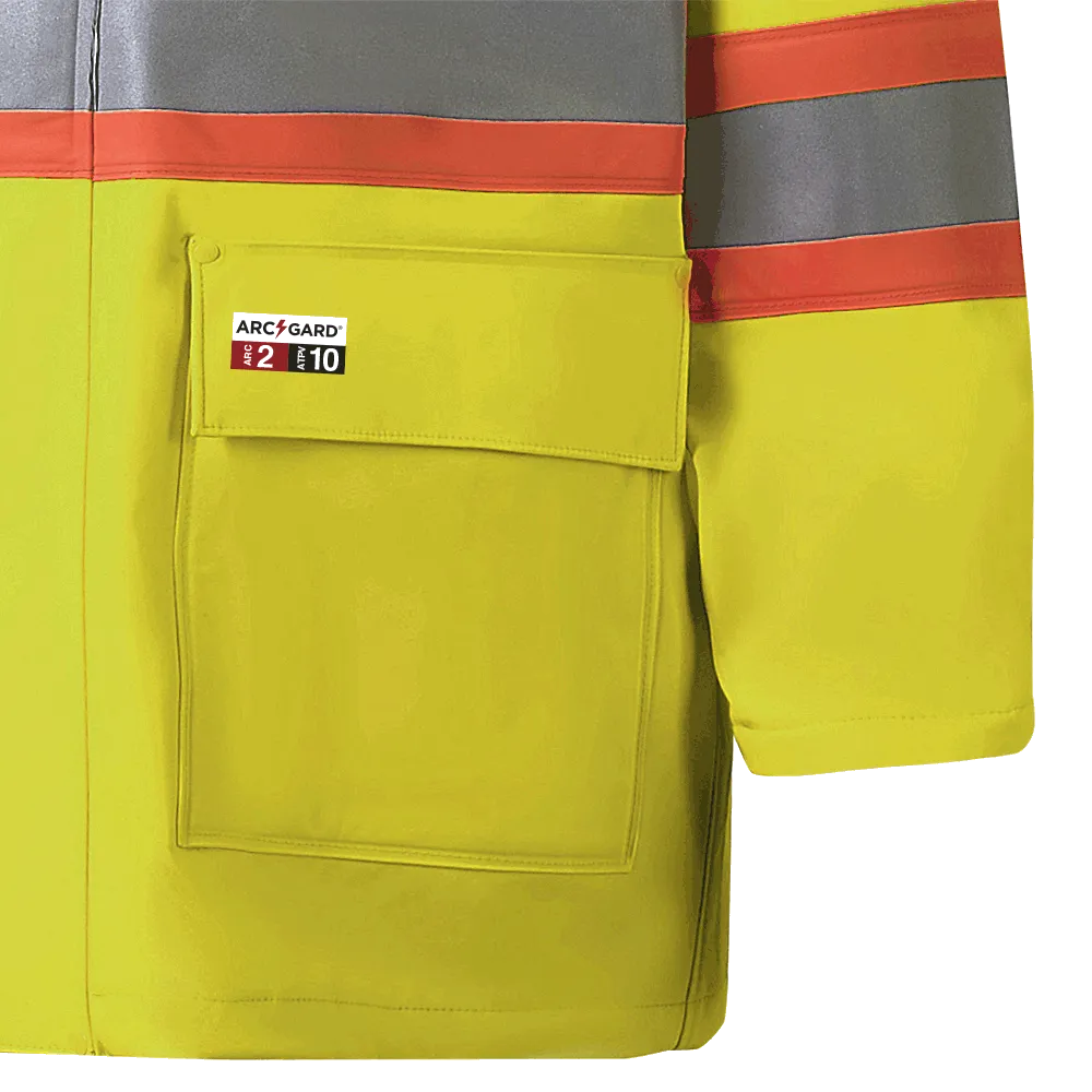 Rain Coat - Pioneer Hi-Viz FR Arc PU/Cotton Rain Jacket 5880 / 5881