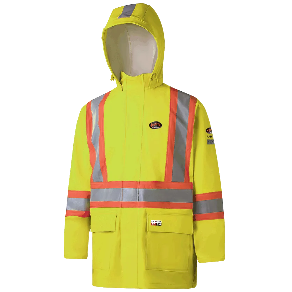 Rain Coat - Pioneer Hi-Viz FR Arc PU/Cotton Rain Jacket 5880 / 5881