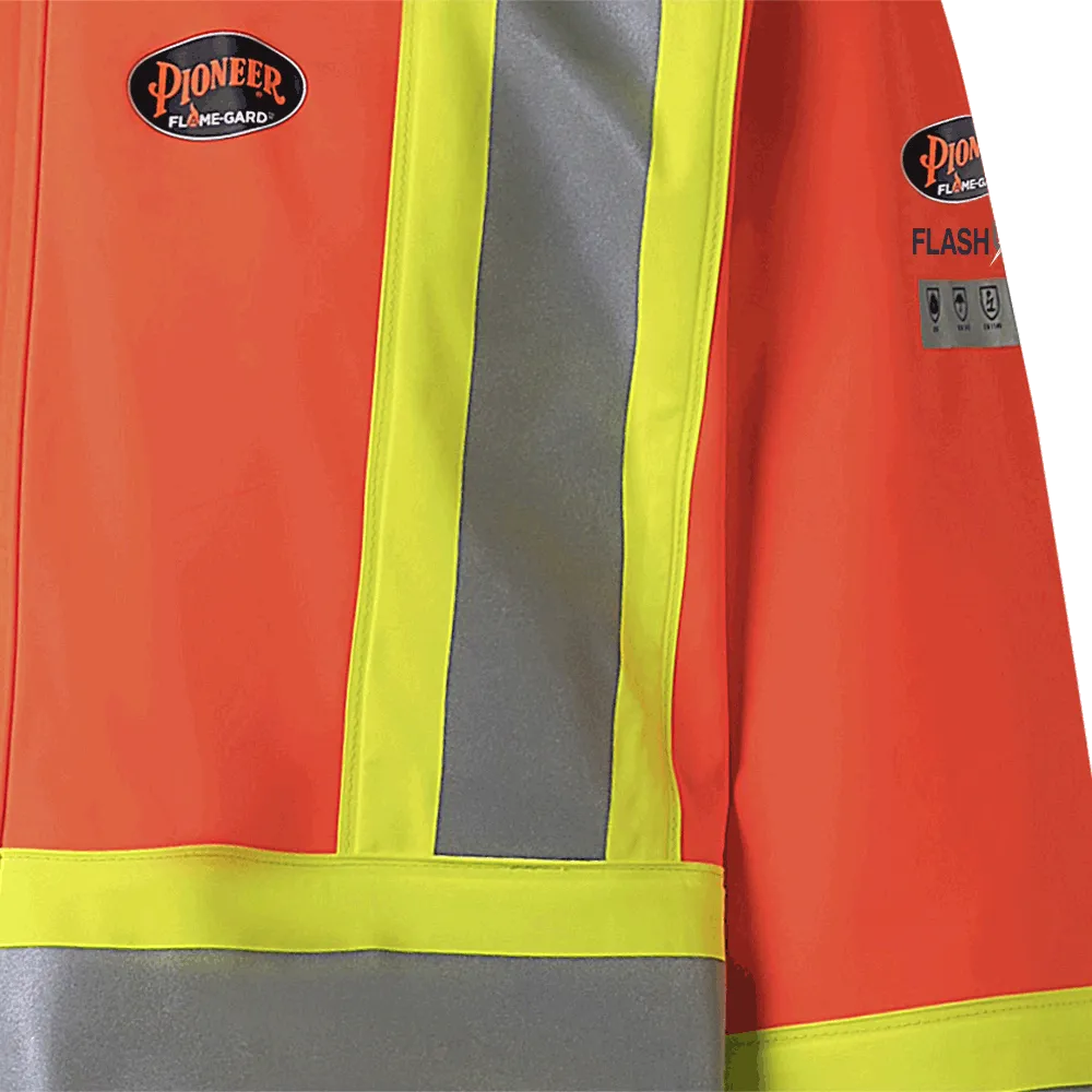 Rain Coat - Pioneer Hi-Viz FR Arc PU/Cotton Rain Jacket 5880 / 5881