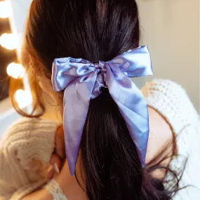 Satin Bow Scrunchie - Hyacinth Purple