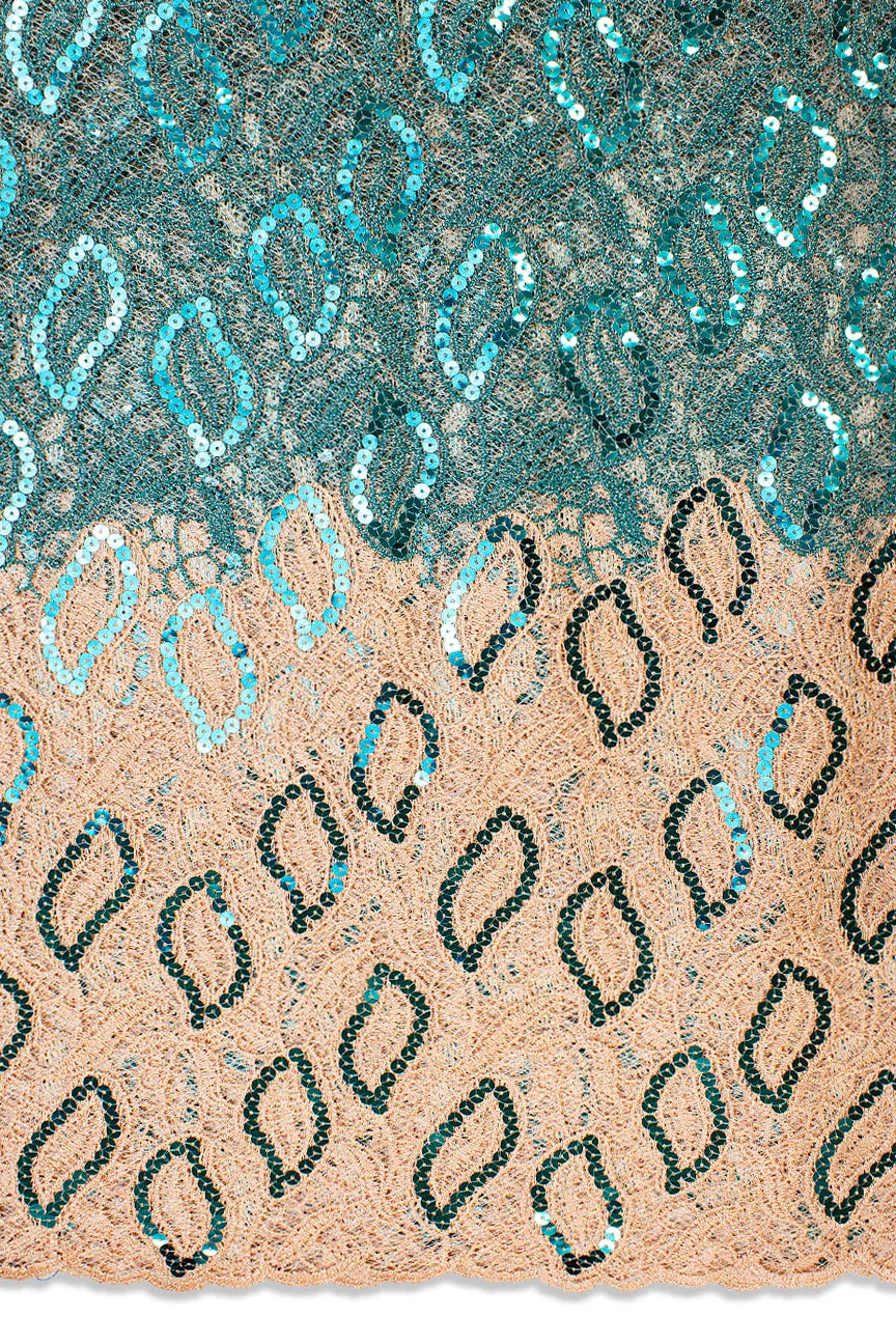 Sequence Lace - SEQ011 - Teal & Peach