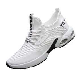 Sneakers Men's Lace-up Fly Woven Mesh Cloth Breathable Casual Light Running Shoes Cross-border