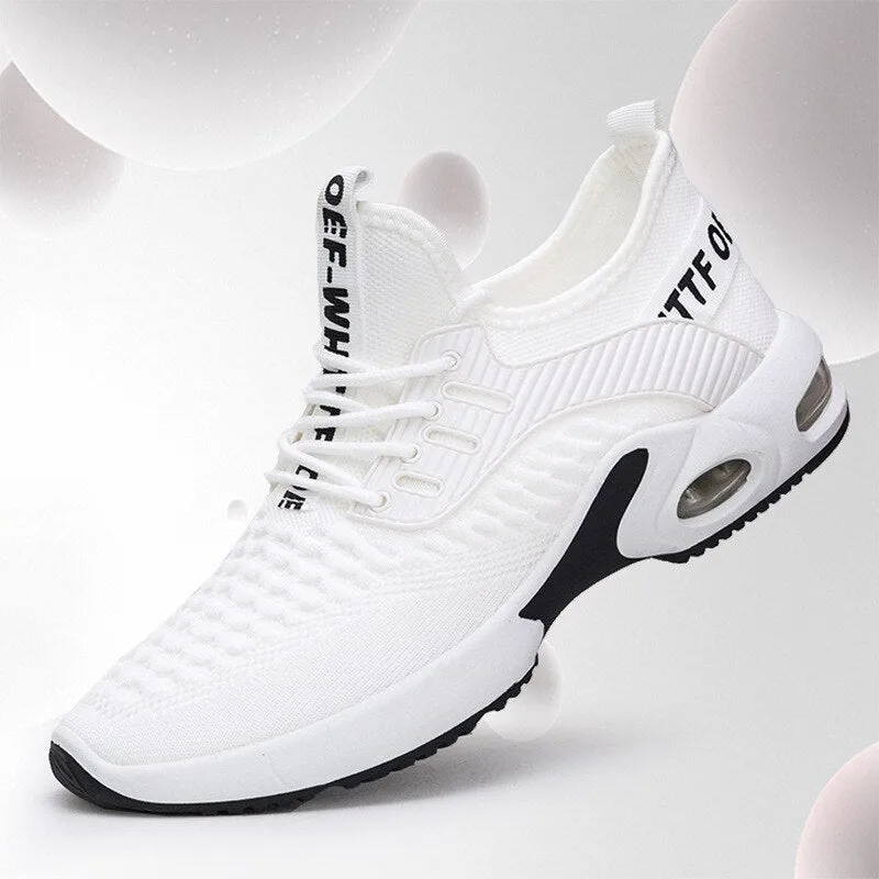 Sneakers Men's Lace-up Fly Woven Mesh Cloth Breathable Casual Light Running Shoes Cross-border