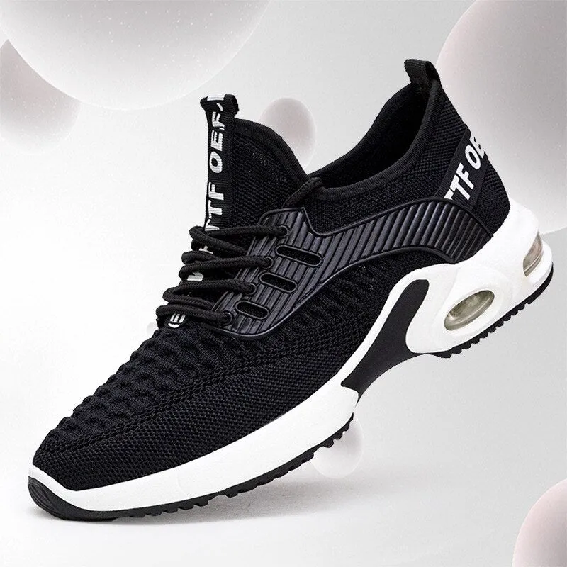 Sneakers Men's Lace-up Fly Woven Mesh Cloth Breathable Casual Light Running Shoes Cross-border