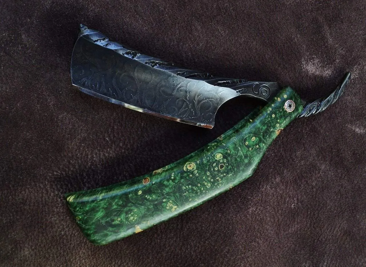 SOLD-Dylan Farnham Straight Razor #60 with custom sheath