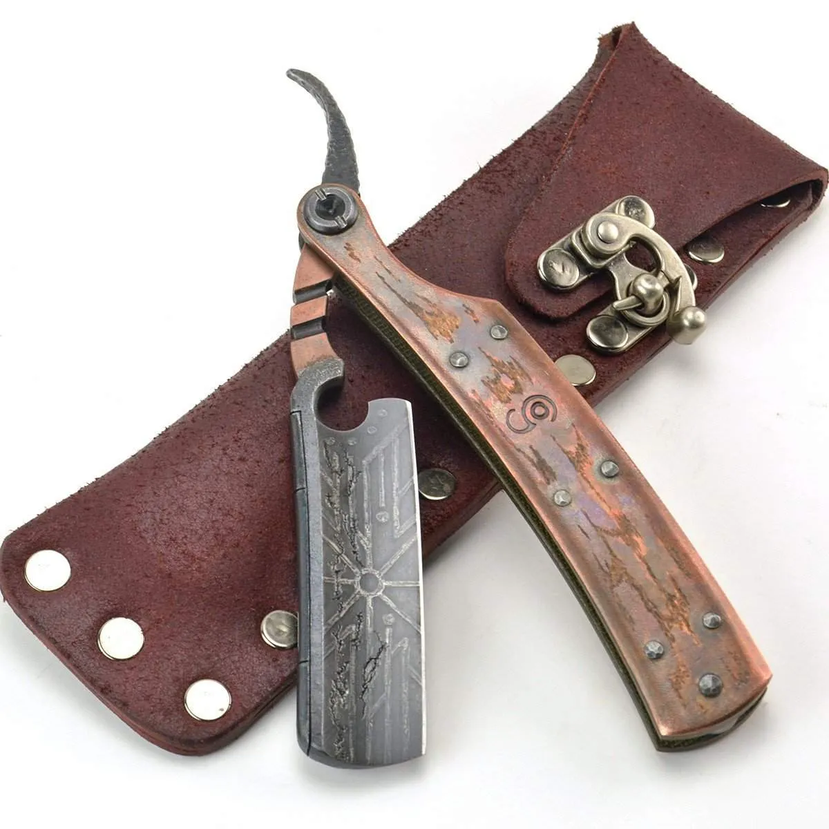 SOLD-Dylan Farnham Straight Razor #61 with custom sheath