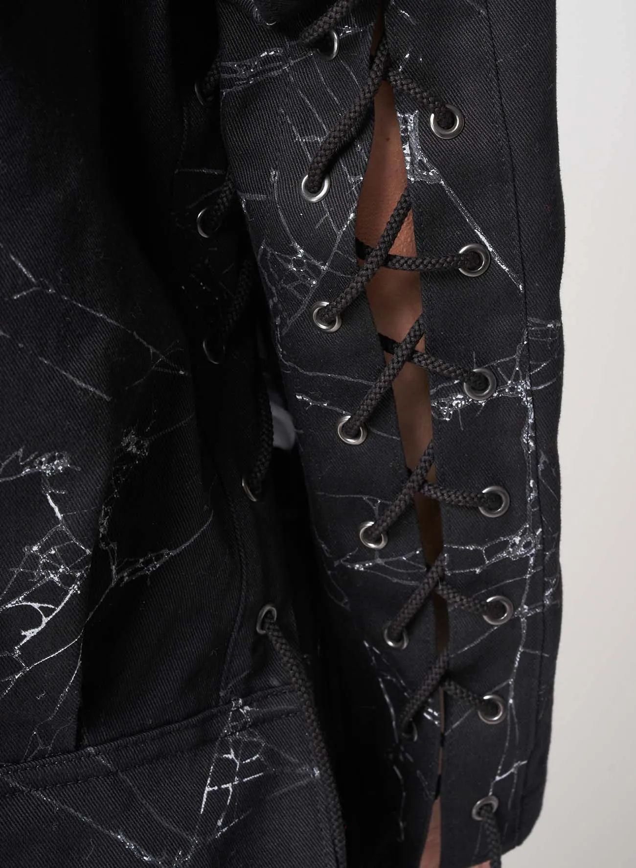 Spider Drill Back Lace Up Blouson