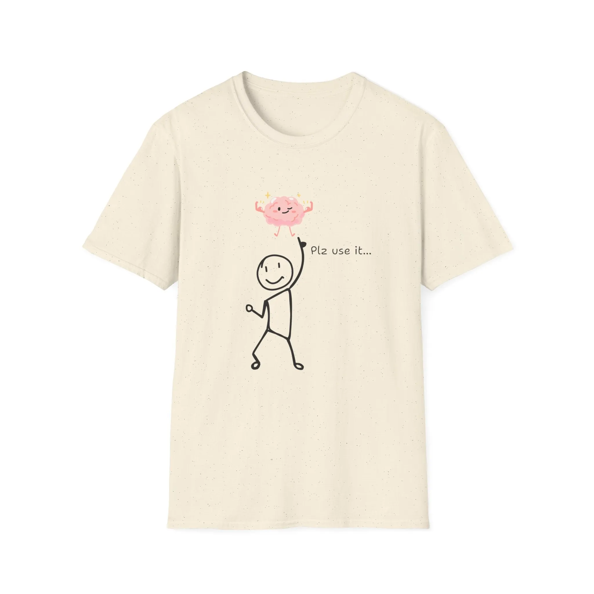 Stickman Use your brain Unisex Softstyle T-Shirt