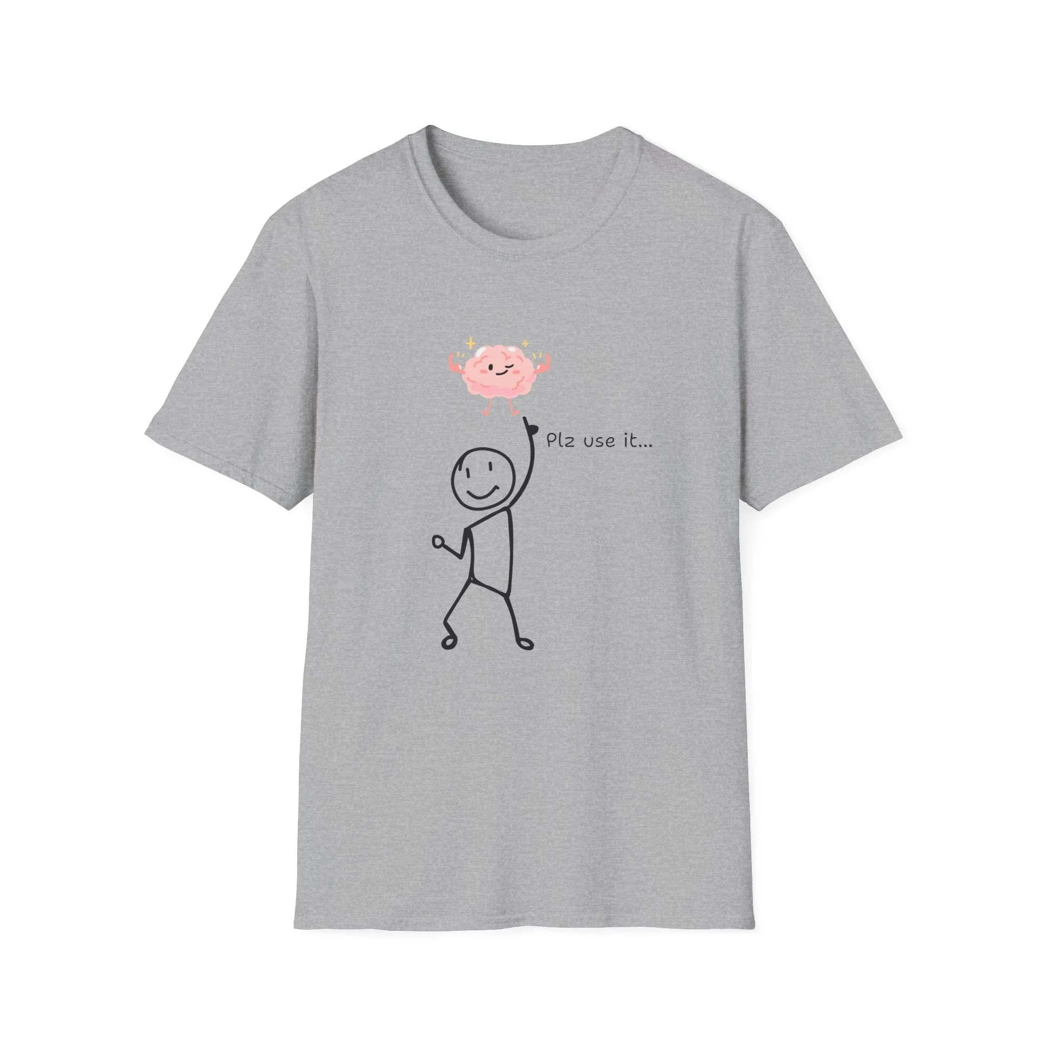 Stickman Use your brain Unisex Softstyle T-Shirt