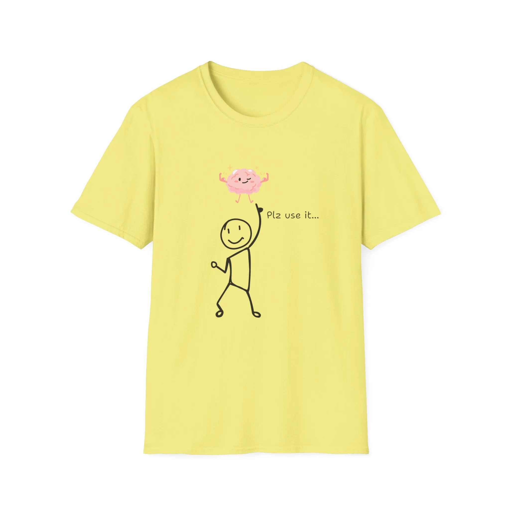 Stickman Use your brain Unisex Softstyle T-Shirt