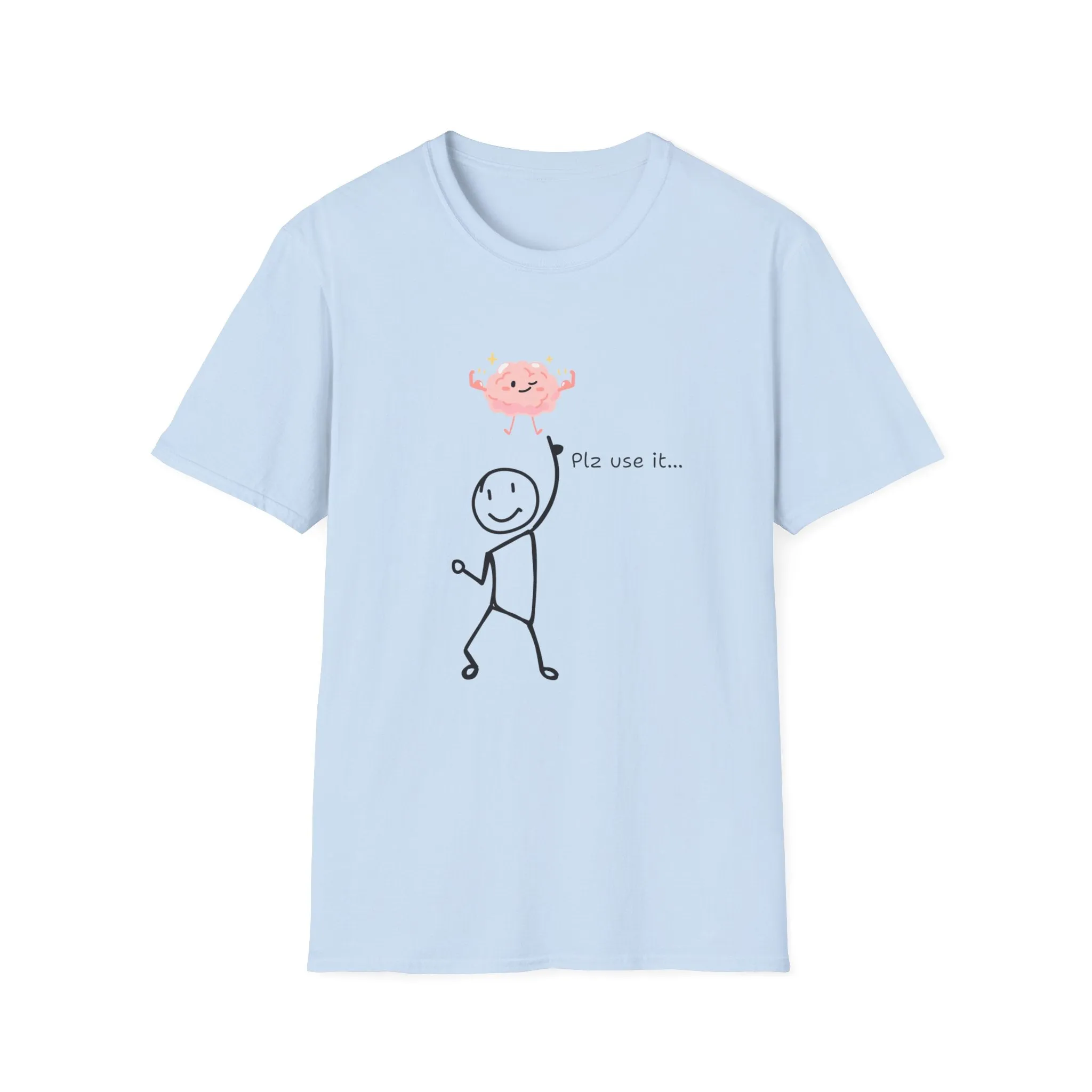 Stickman Use your brain Unisex Softstyle T-Shirt