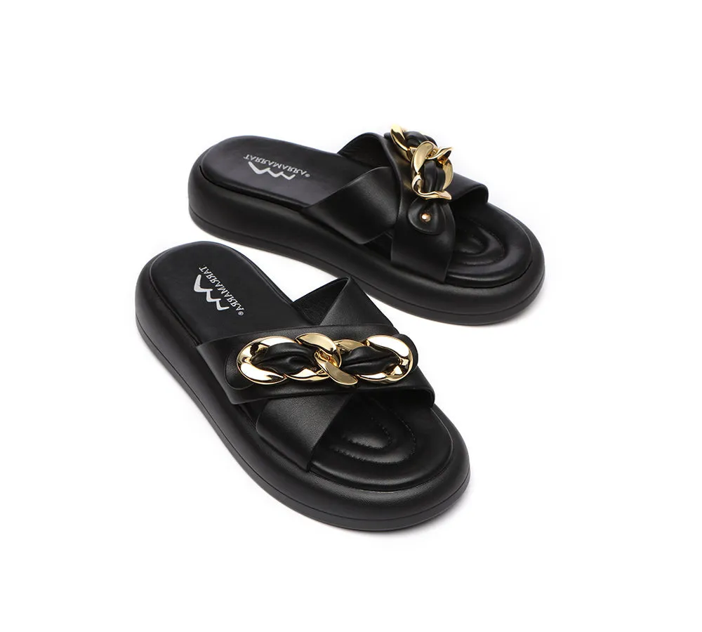 TARRAMARRA® Women Metal Decor Crossover Platform Slides Chiffon