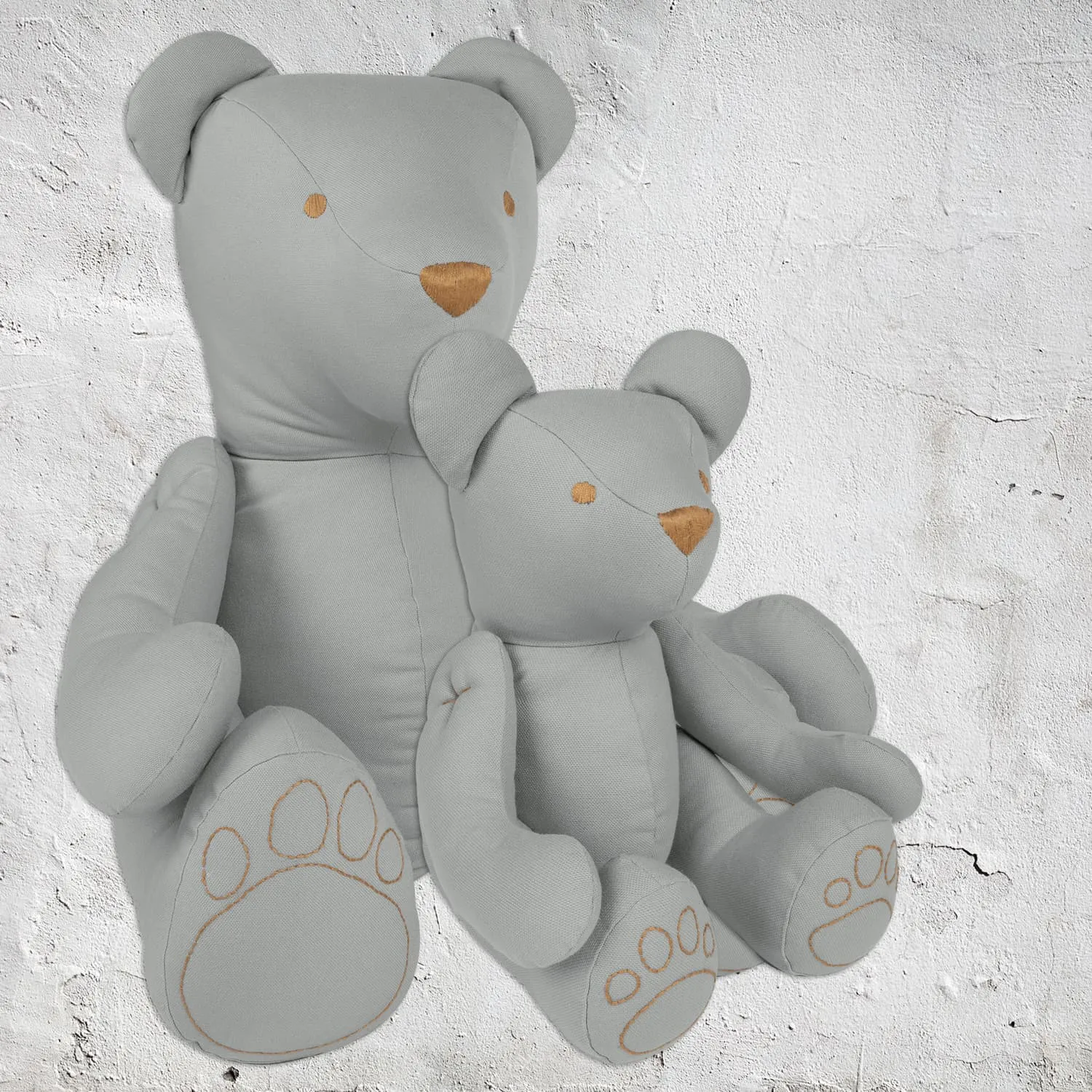 Ted Bear Cushion  - CV Canvas - S019 Silver Grey