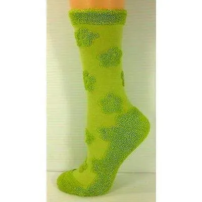 Women's Cotton Crew Sock with Cute Fashion Flower Design