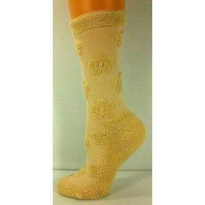 Women's Cotton Crew Sock with Cute Fashion Flower Design