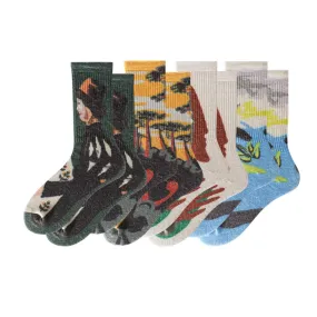 Women's Touch Wear Everyday Funny Patterned crew socks 4-packs